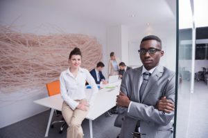 unhappiness in a toxic workplace with isolated man in a team